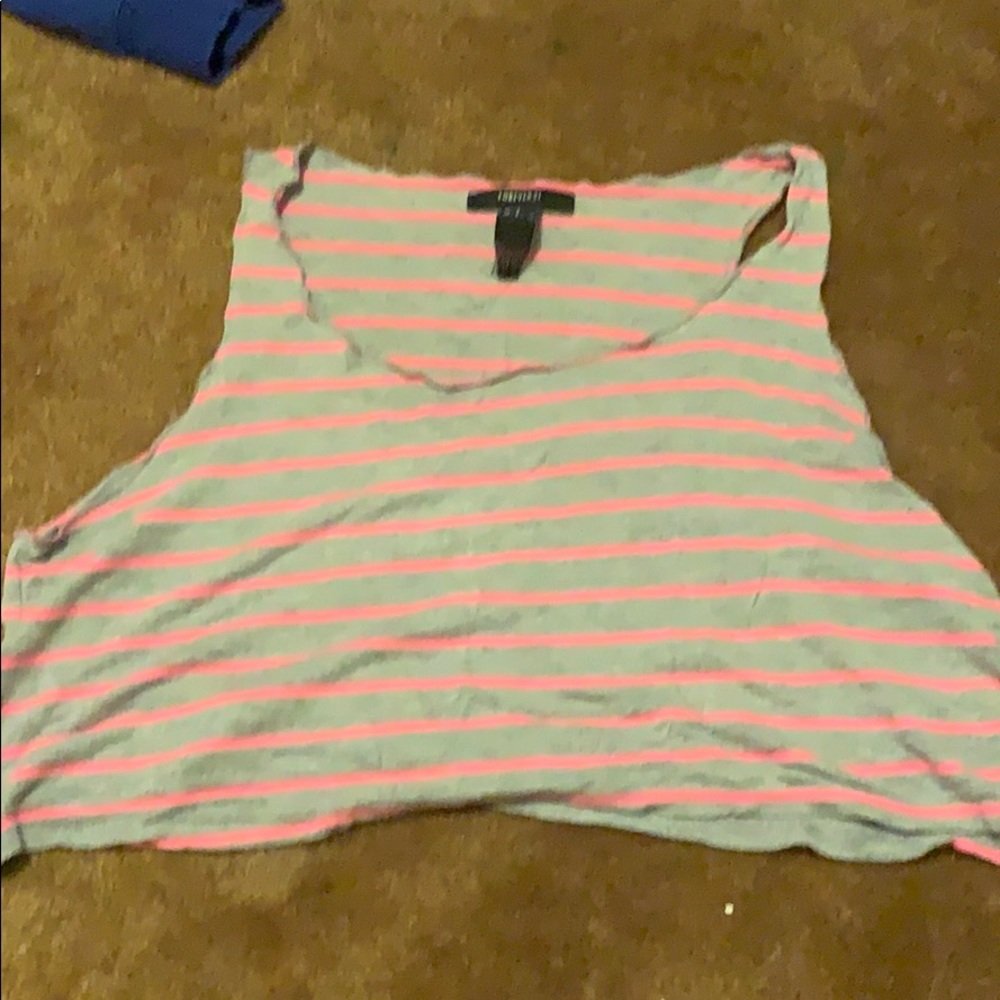 forever 21 striped flowing crop top